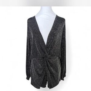 Sparkling Black Long Sleeve Romper